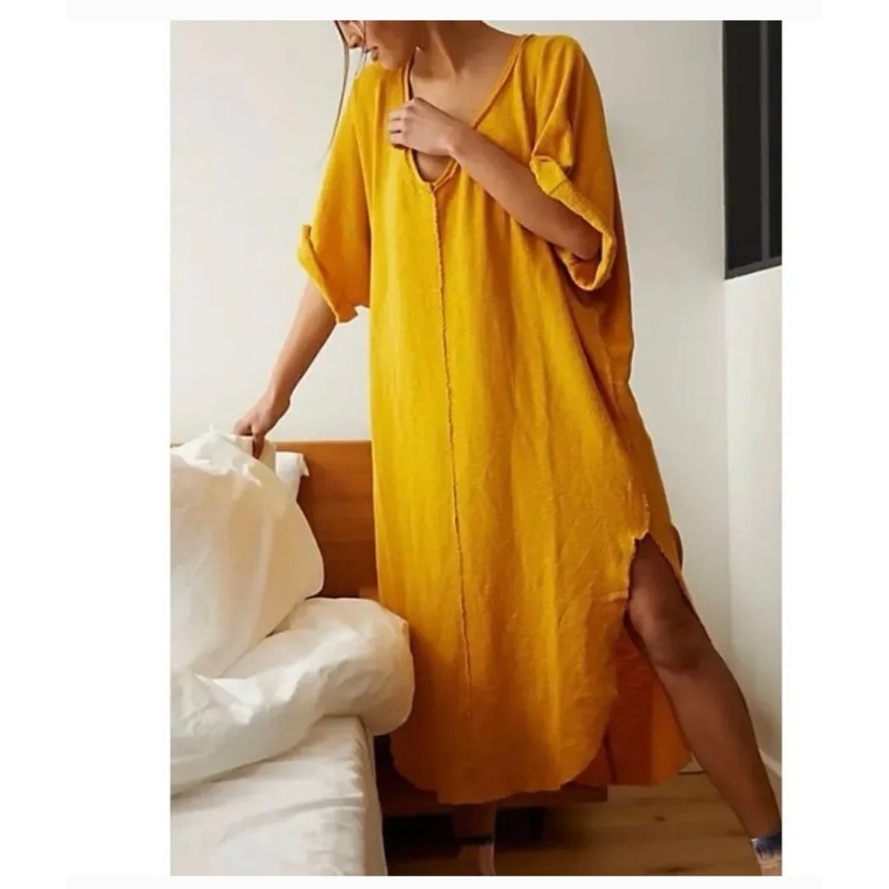 Free People Mustard Yellow Maxi Dress